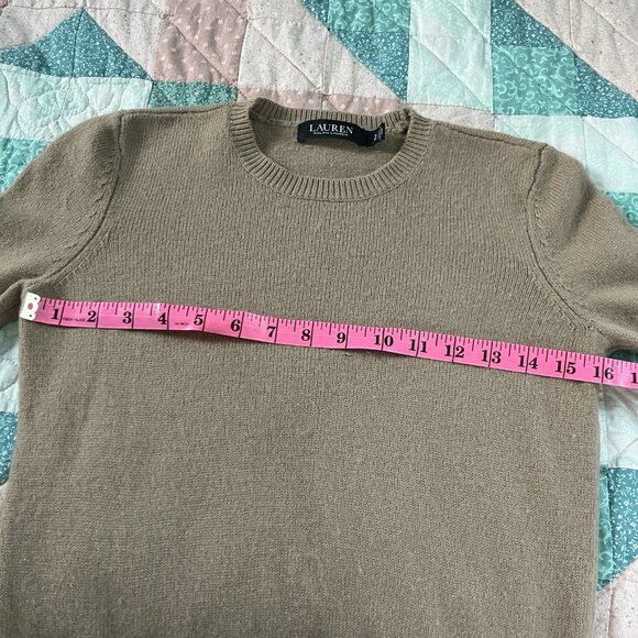 Lauren Ralph Lauren Sweater Womens S Brown Knit Crewneck Soft Lambswool Blend - Picture 6 of 6